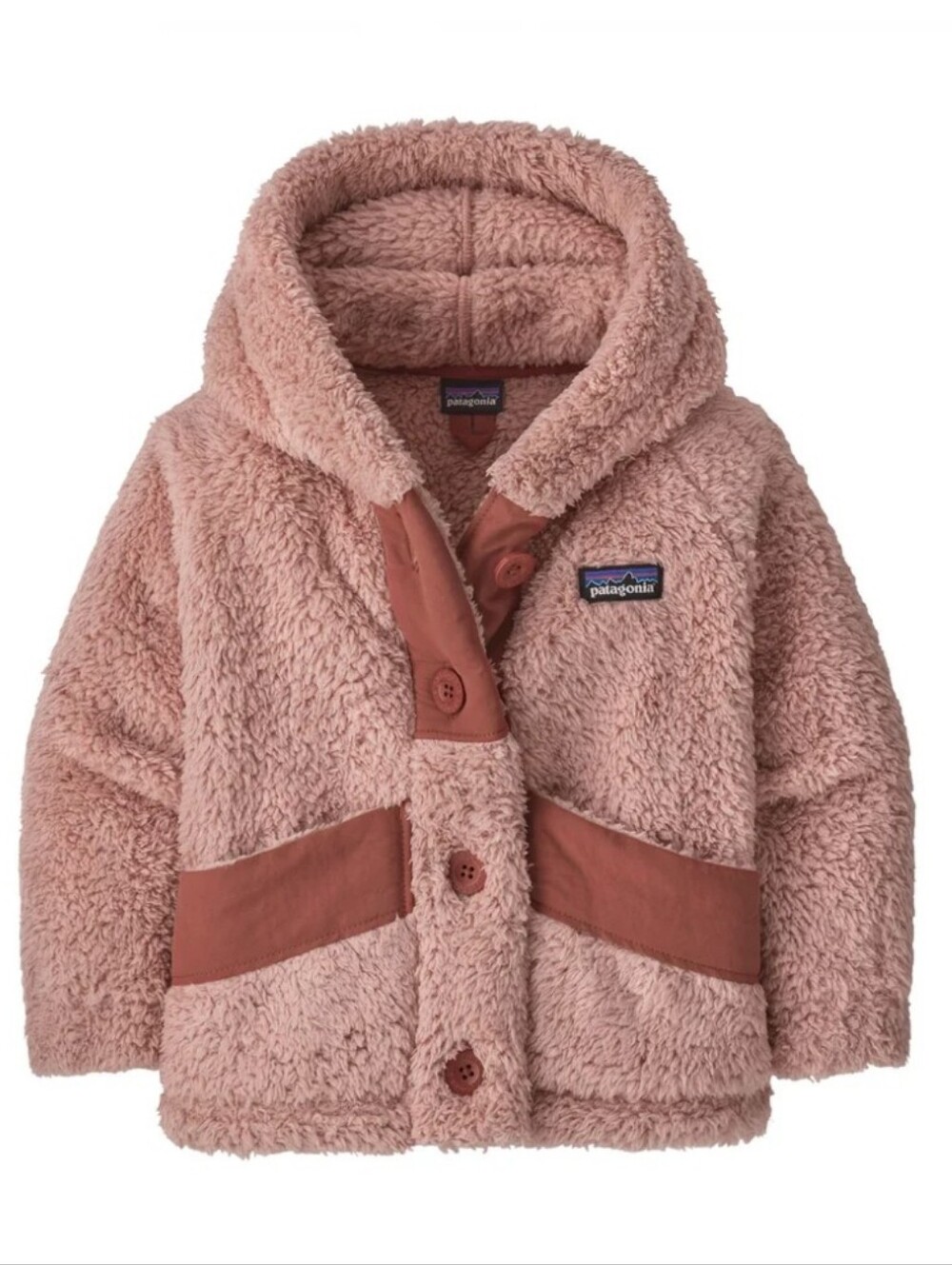 Patagonia Baby Los Gatos Button Up Hoodie Fuzzy Mauve